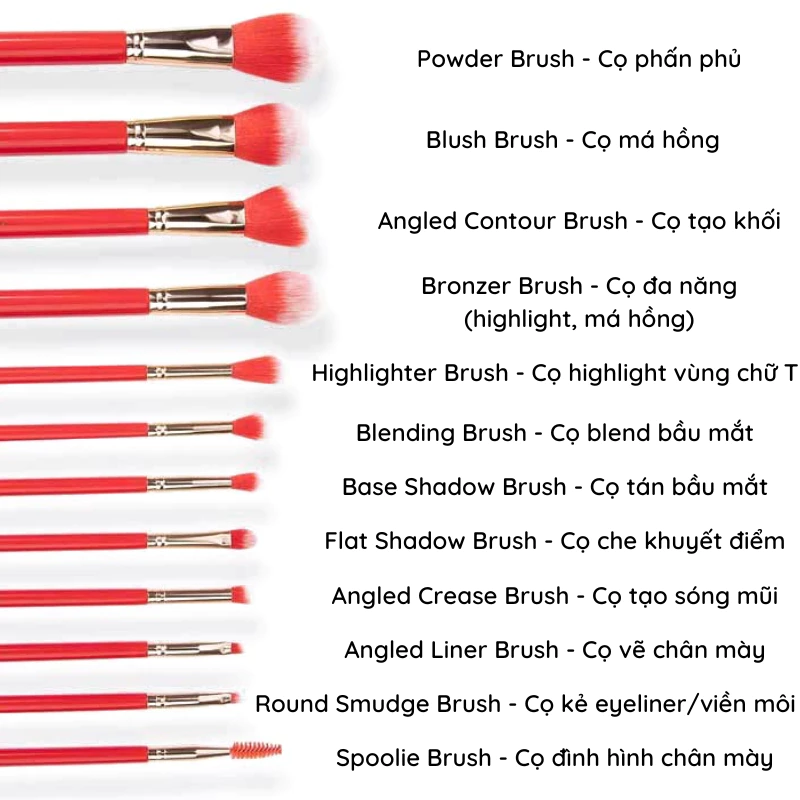  Bộ Cọ Trang Điểm 12 Cây BH COSMETICS Miss Claus BHBO49